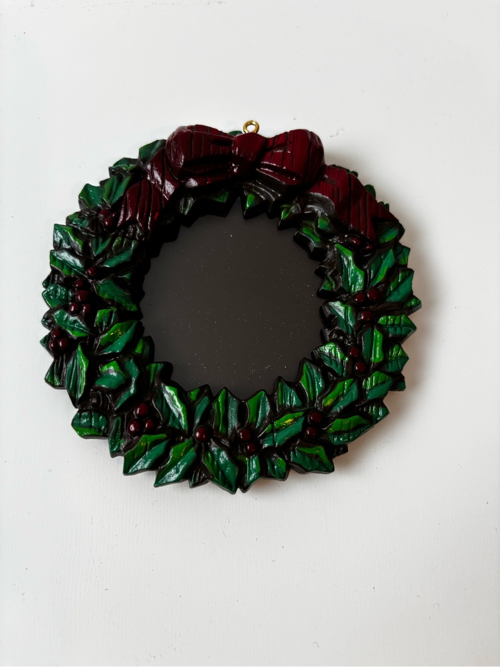Avon Green and Red Holiday Wreath Ornament